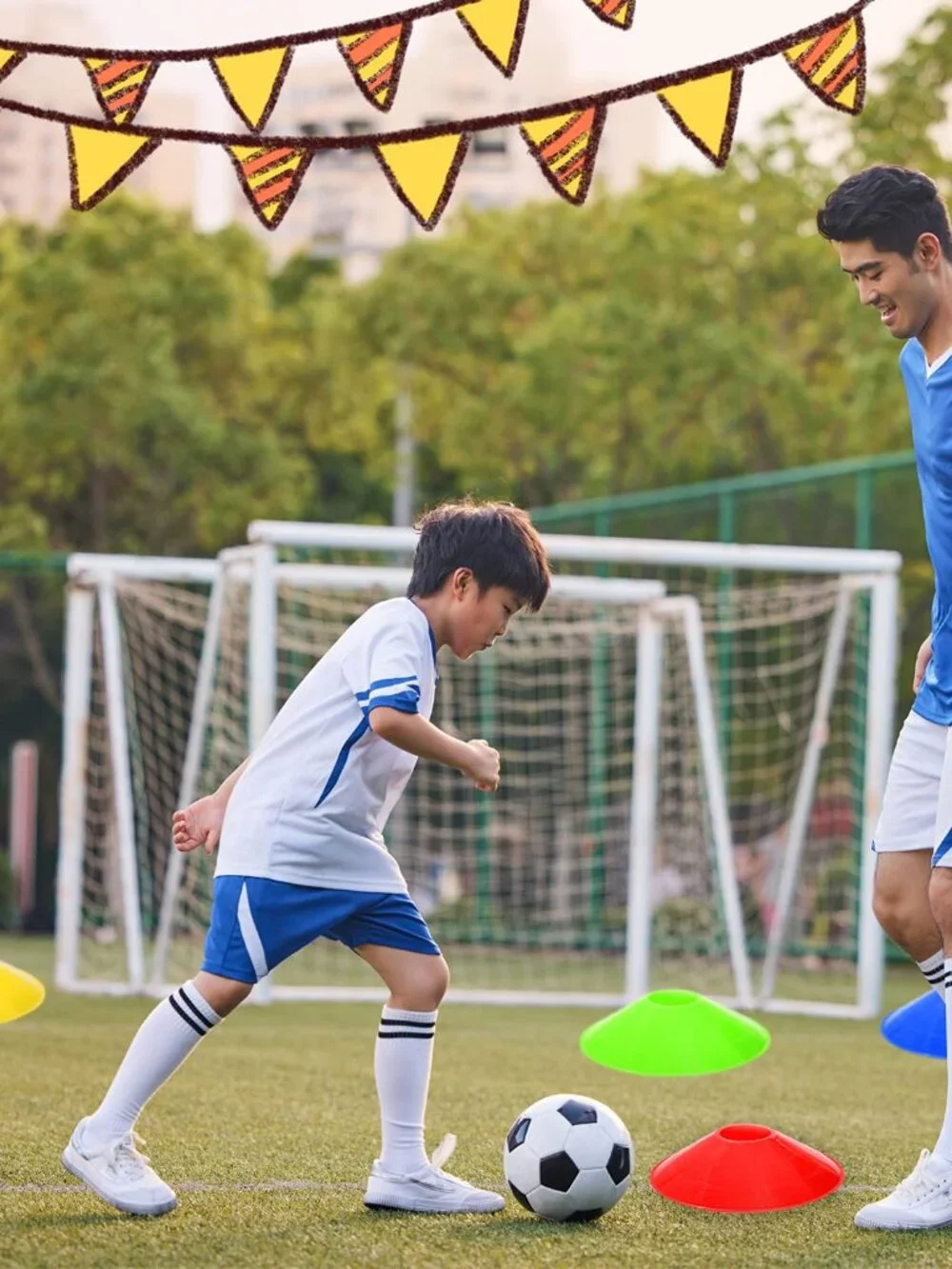 60/30 Pack Soccer Training Cones - Agility Cones with Carry Bag, Sturdy Disc Con